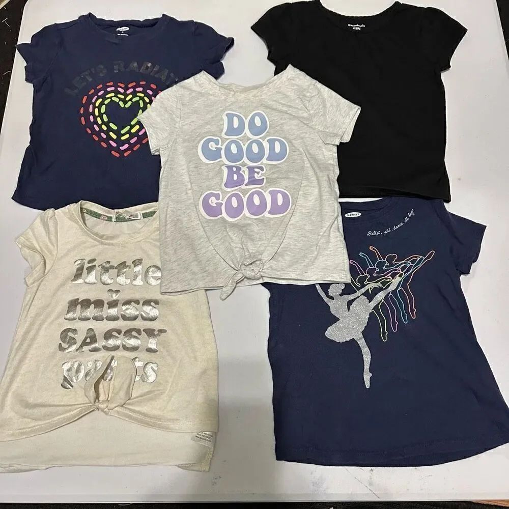 Girls T-shirts lot – Blue, Black, gray, colorful | Girls size 4T